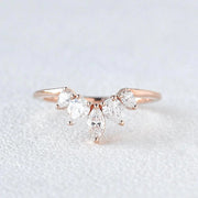 Marquise And Pear Cut Cluster Moissanite Wedding Band Mapple Gems